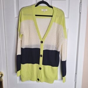 Umgee Color Block Cardigan Sweater Size XL